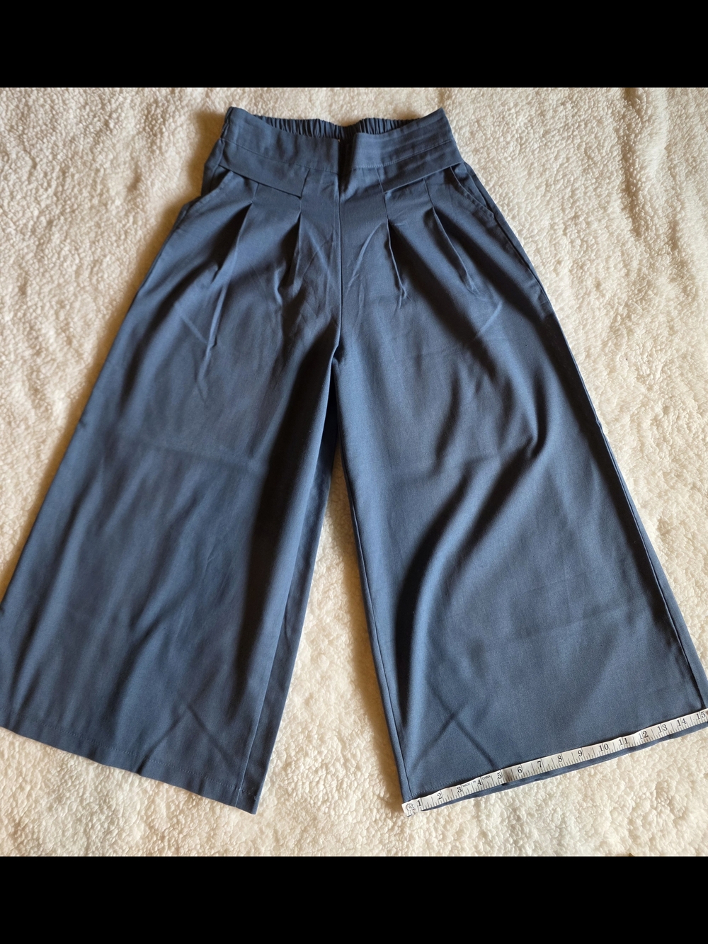 SHEIN Wide Leg Capris in Slate Blue